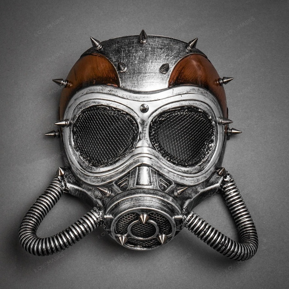 Steampunk Gas Party Mask Halloween Costume Silver